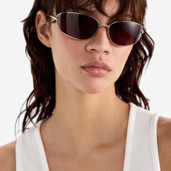 Loewe LW40164U 32E Oval Sunglasses – Shiny Gold\\Brown main image 7